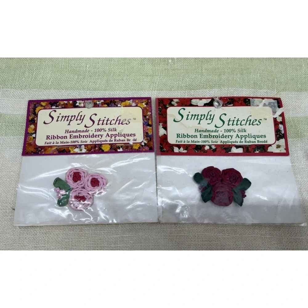 Vtg Sewing & Craft Trim Lot Crochet Flowers Appliques Lace Beaded Motifs Buttons